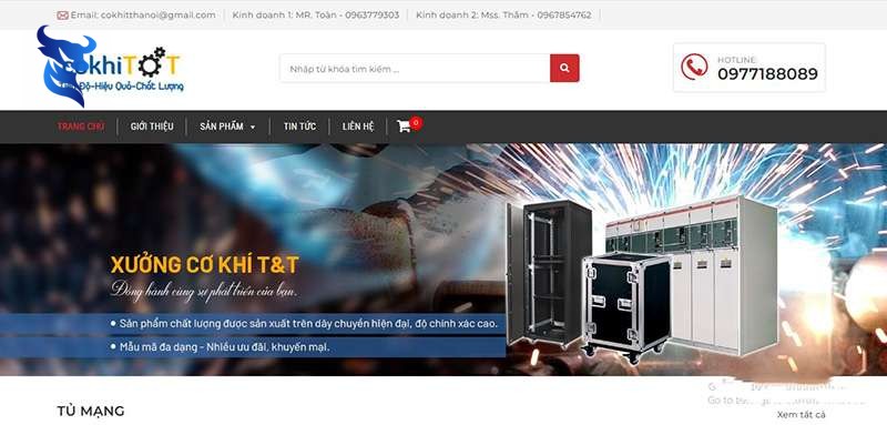 Thiết kế website cơ khí – công nghiệp chuyên nghiệp, giá tốt