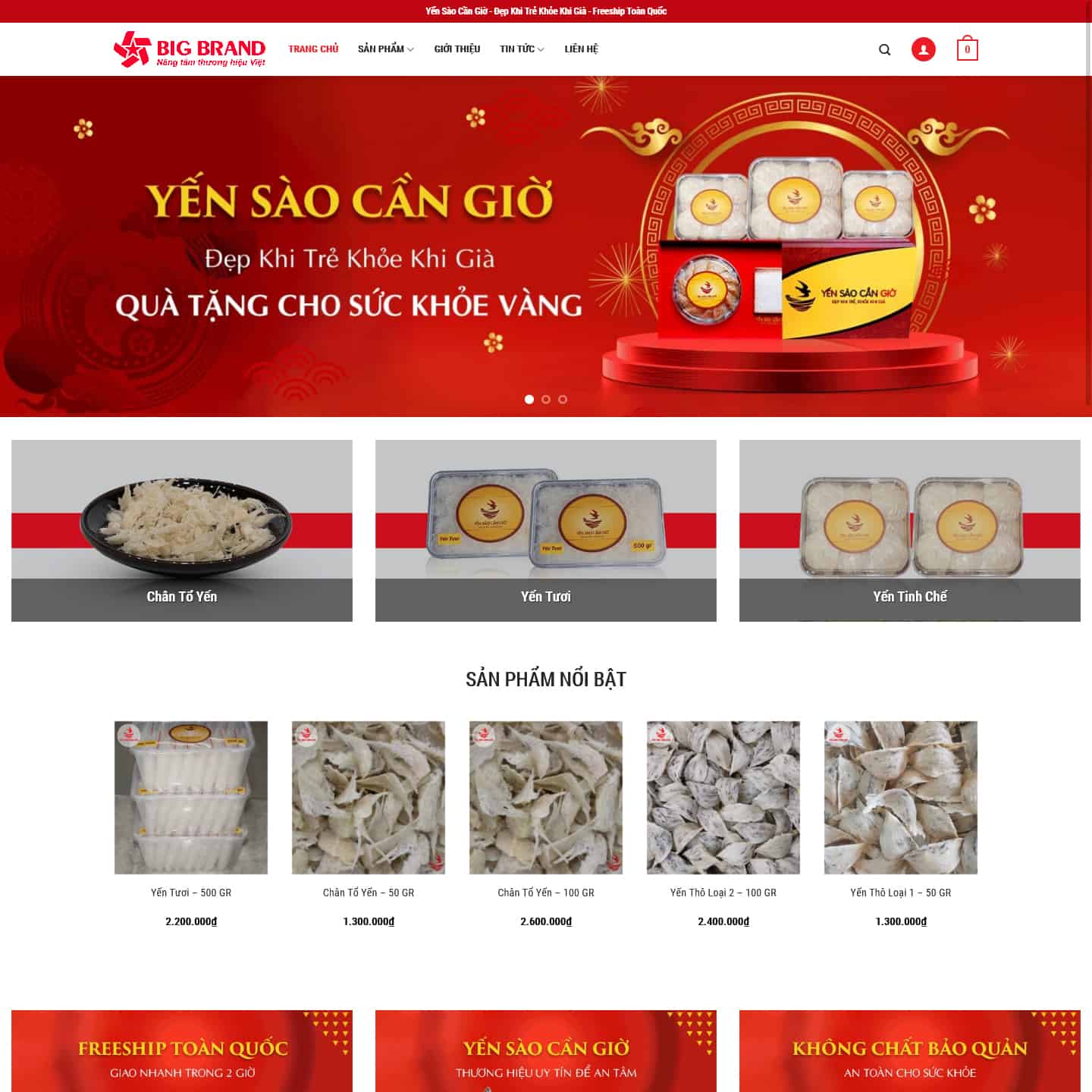 Thiết kế website yến sào chuyên nghiệp hiện đại – tăng doanh thu bất ngờ