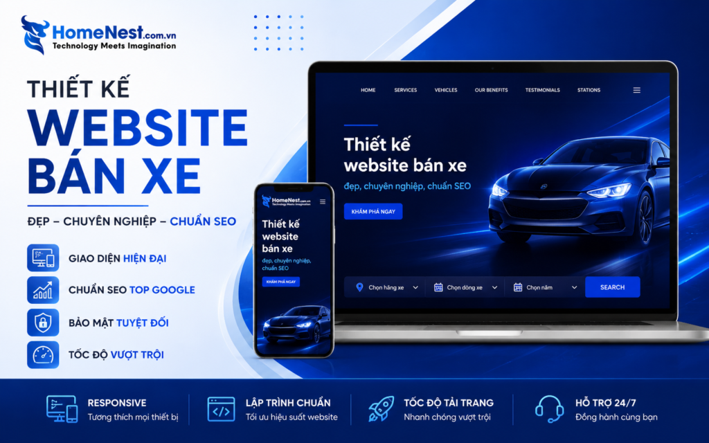 Thiết kế website bán ô tô showroom chuyên nghiệp hiện đại