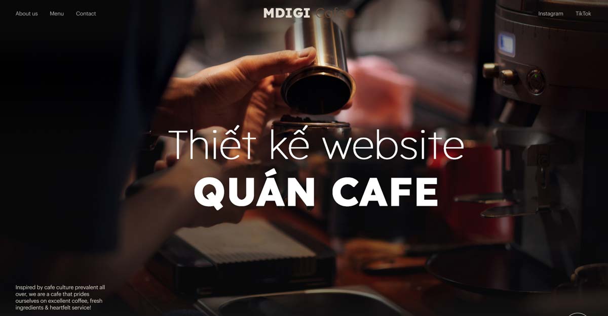 Thiết kế website quán cà phê đẹp mắt, thu hút khách hàng