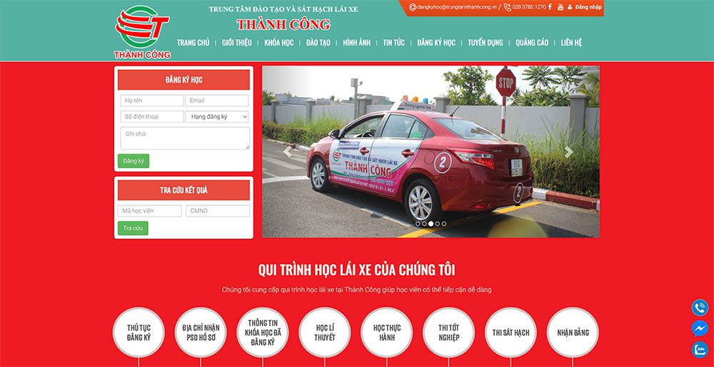 Thiết kế website dạy học lái xe chuyên nghiệp – hiện đại, tối ưu hiệu quả
