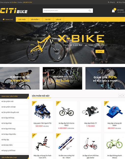 Thiết kế website bán xe đạp địa hình đẹp chuyên nghiệp giá rẻ