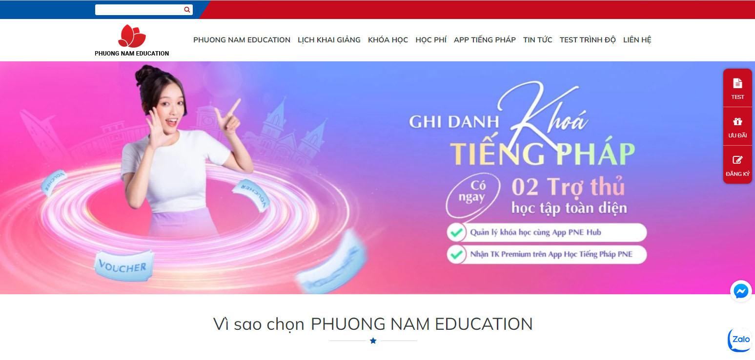 Thiết kế website dạy tiếng pháp chuyên nghiệp hiện đại