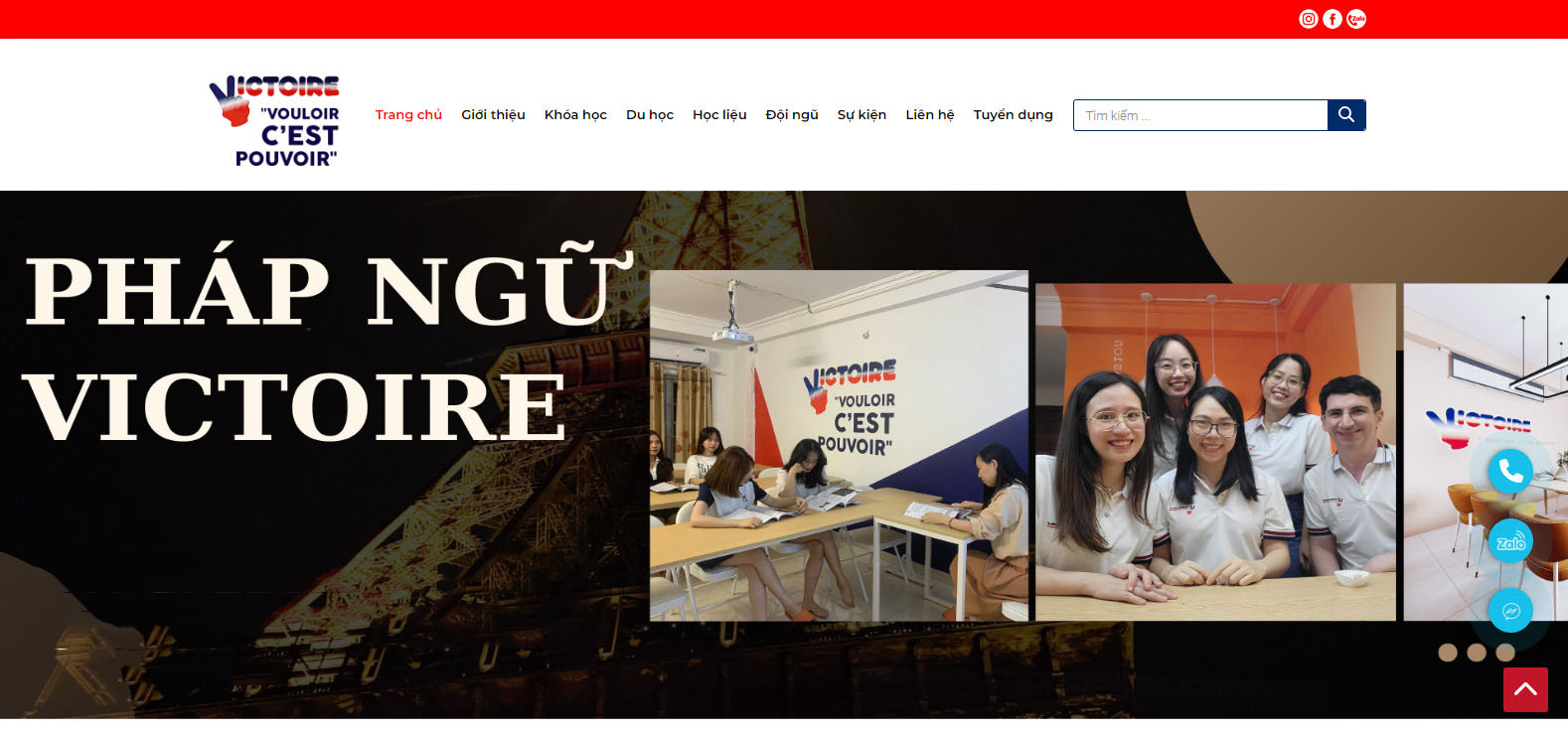 Thiết kế website dạy tiếng pháp chuyên nghiệp hiện đại