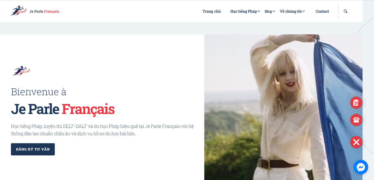Thiết kế website dạy tiếng pháp chuyên nghiệp hiện đại