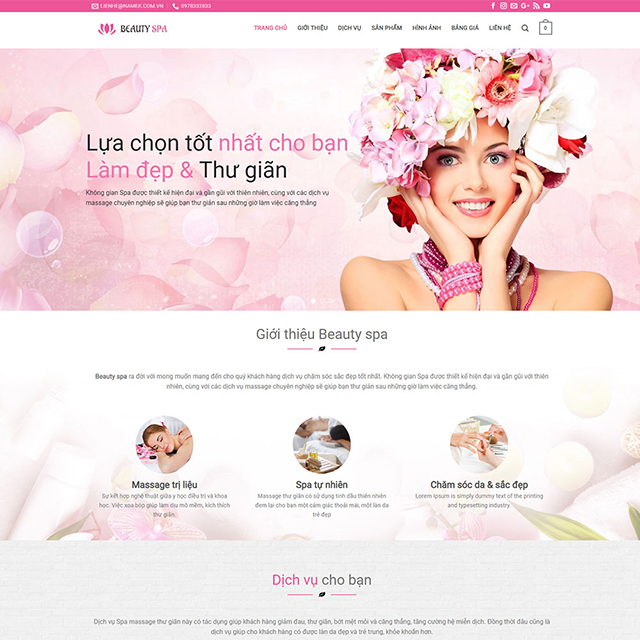 Thiết kế web làm đẹp giá rẻ chuyên nghiệp hiện đại thu hút