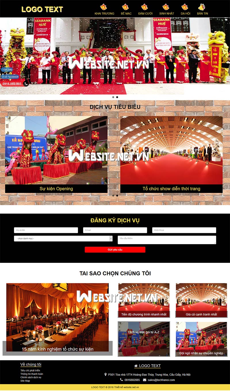 Thiết kế website tổ chức sự kiện, event chuyên nghiệp hiện đại