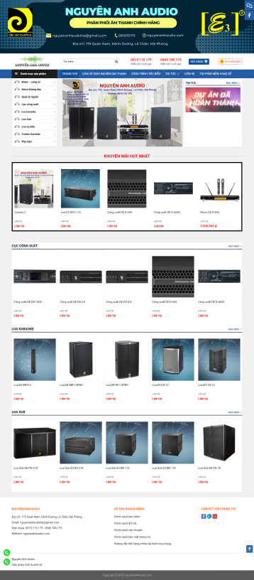 Thiết kế website bán loa thiết bị âm thanh chuẩn seo chuyên nghiệp hiện đại