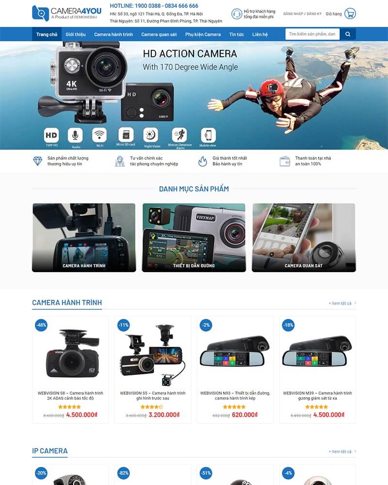 Thiết kế website bán camera, thiết bị giám sát chuyên nghiệp