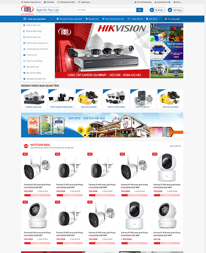 Thiết kế website bán camera, thiết bị giám sát chuyên nghiệp