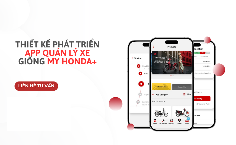 Thiết Kế Phát Triển App Quản Lý Xe Tương Tự My Honda+ Chuyên Nghiệp
