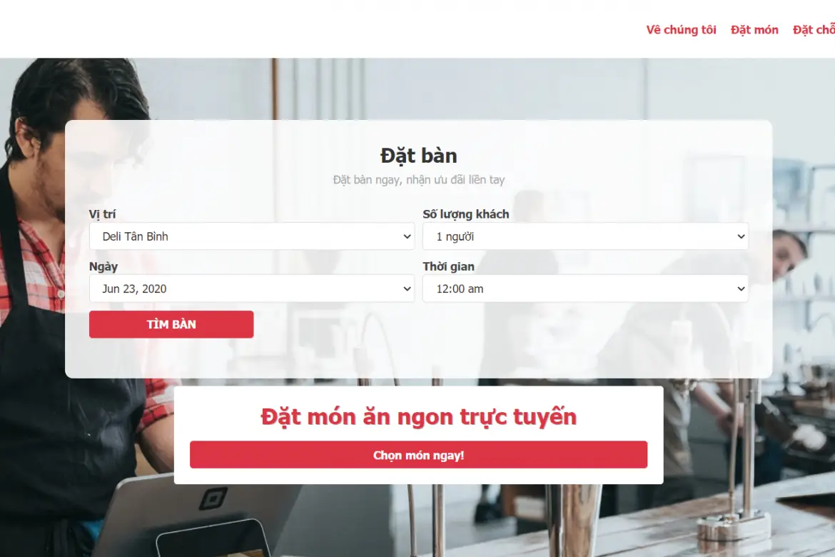 Thiết Kế Web App Đặt Món - Đặt Bàn Online Cho Nhà Hàng, Quán Cà Phê 1 Thiết kế web app đặt món & đặt bàn online cho nhà hàng, quán cà phê