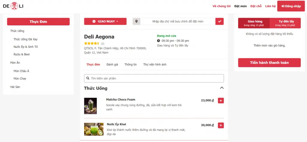Thiết Kế Web App Đặt Món - Đặt Bàn Online Cho Nhà Hàng, Quán Cà Phê 2 Làm web app đặt món, đặt bàn online cho nhà hàng, quán cà-fe trọn gói giá rẻ