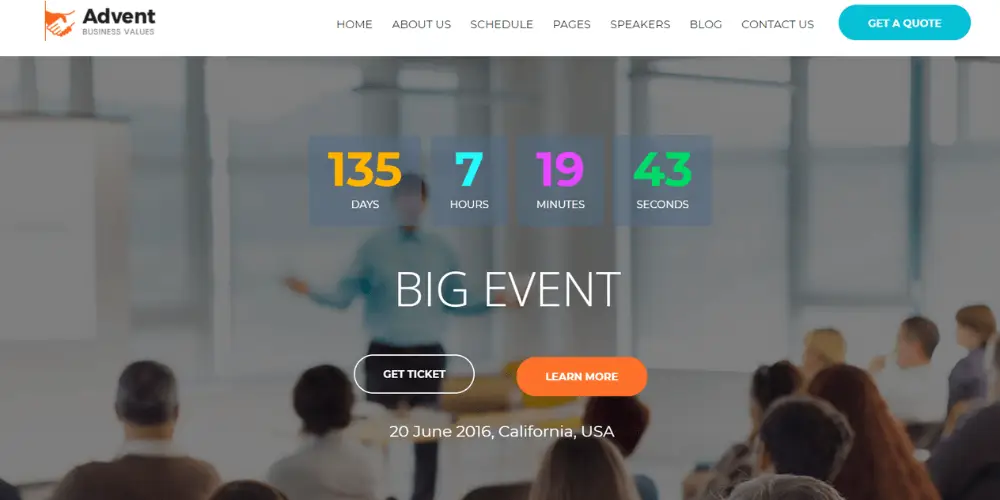 Top 15+ Theme WordPress cho Website Doanh Nghiệp Đa Ngành Chuẩn SEO 6 Advent