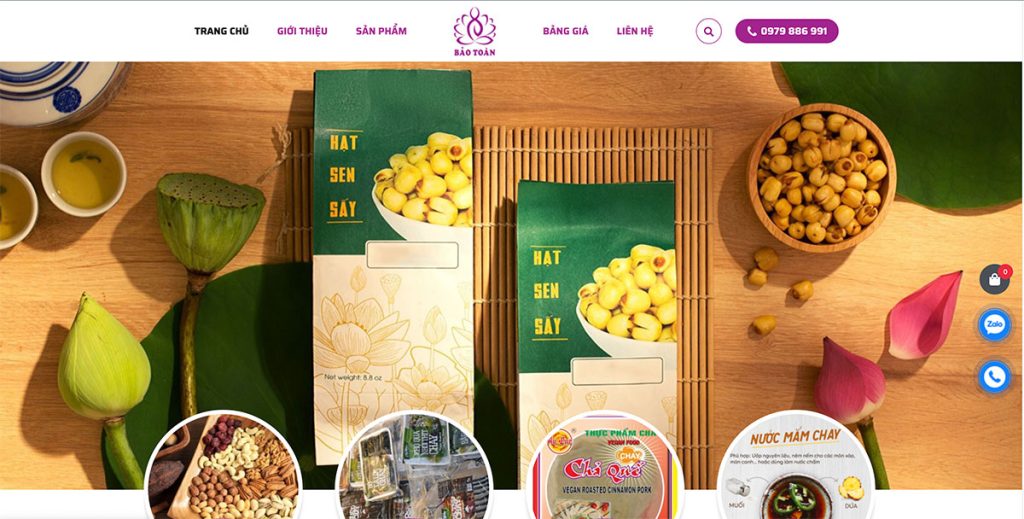 Thiết kế Website Bán Đồ Ăn Chay Giá Rẻ – Giao Diện Đẹp, Mang Phong Cách Riêng 1 Thiết kế website bán đồ ăn