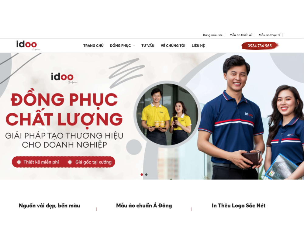 Thiết kế website bán đồng phục