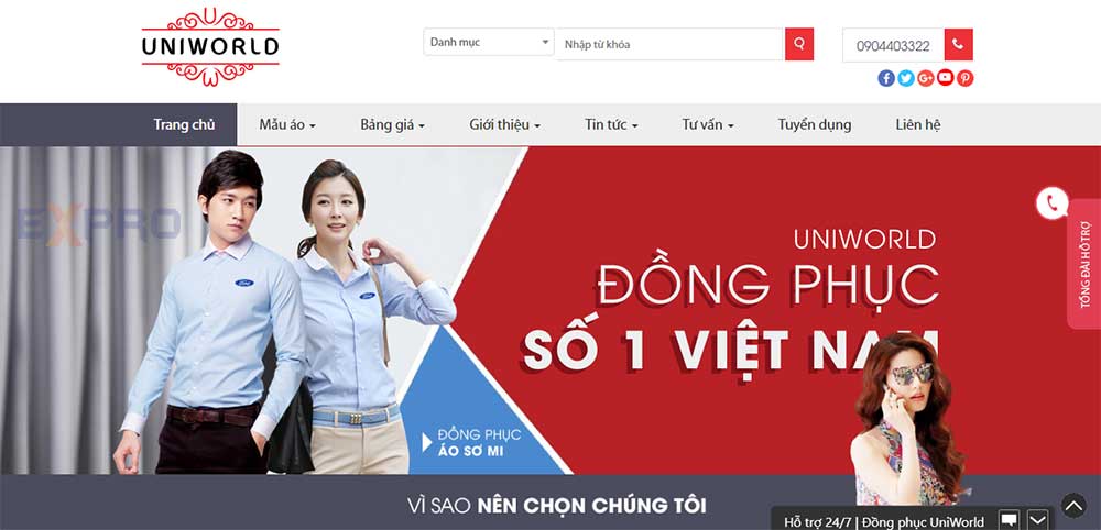 Thiết kế website bán đồng phục