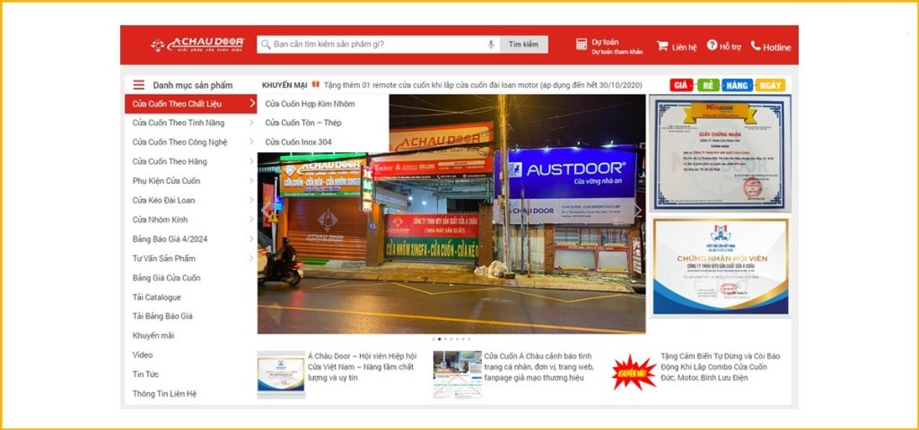 Thiết kế website bán cửa cuốn chuyên nghiệp, chuẩn seo