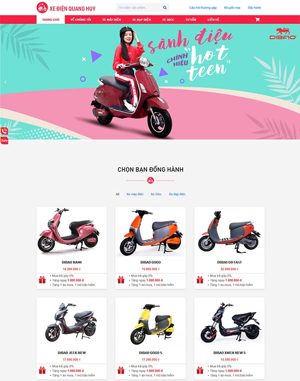 Thiết kế website bán xe điện chuẩn SEO, hiện đại chi phí hợp lý 2 Thiết kế website bán xe điện chuẩn seo, hiện đại chi phí hợp lý