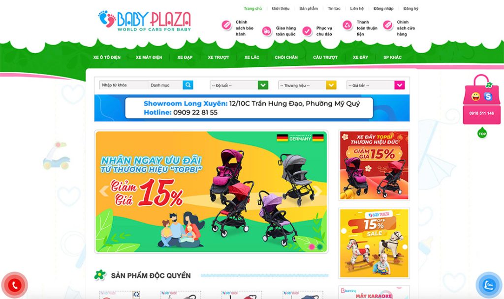 Thiết kế website bán xe đẩy em bé uy tín, chuyên nghiệp, chuẩn SEO 2 Thiết kế web bán xe đẩy cho bé