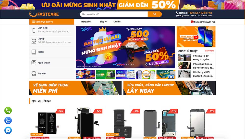 Thiết kế website dịch vụ sửa chữa điện thoại chuyên nghiệp, giá rẻ 1 Thiết kế website dịch vụ sửa chữa điện thoại chuyên nghiệp, giá rẻ