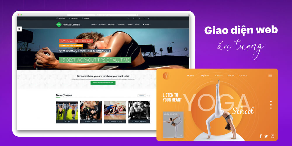 Thiết kế website bán đồ tập gym, yoga