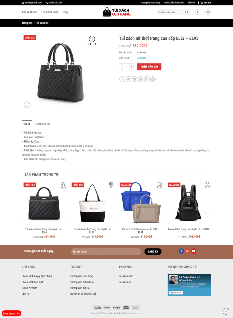 Thiết Kế Website Bán Túi Xách Giá Rẻ – Hiện Đại, Chuyên Nghiệp 2 Thiết kế website bán túi xách