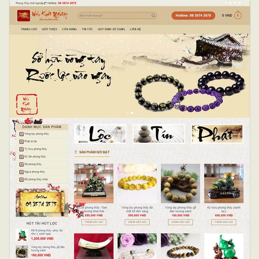 Thiết Kế Website Bán Đồ Phong Thủy Chuyên Nghiệp Hiện Đại Giao Diện Độc Quyền 2 Thiết kế website bán đồ phong thủy