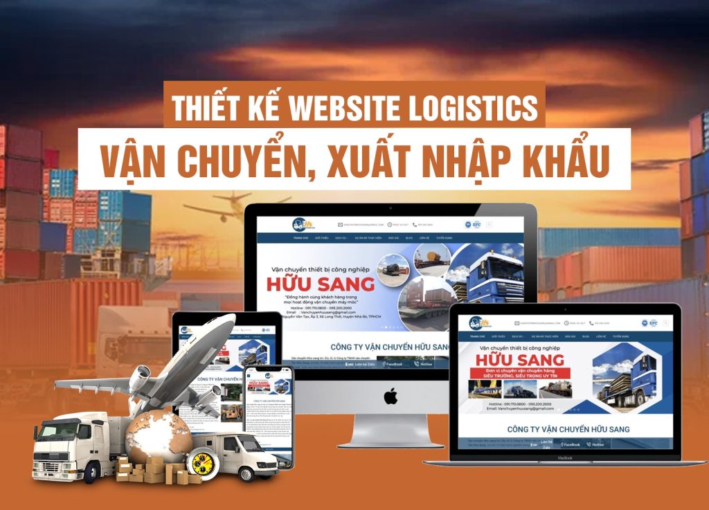 Thiết kế website vận tải, logistics, xuất nhập khẩu chuyên nghiệp hiện đại