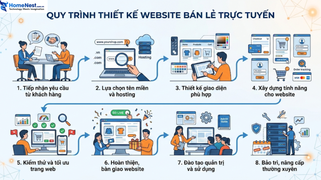 Quy trình thiết kế website bán lẻ trực tuyến