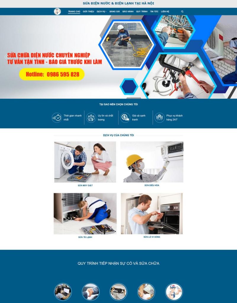 Thiết kế website dịch vụ sửa chữa điện nước