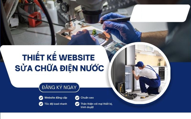 Thiết kế website dịch vụ sửa chữa điện nước uy tín, giá rẻ, chuẩn SEO
