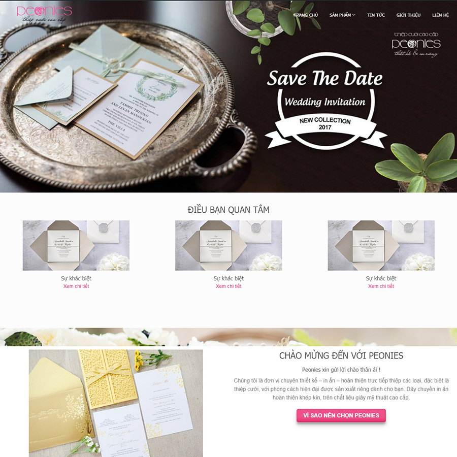 Dịch vụ thiết kế website in thiệp cưới