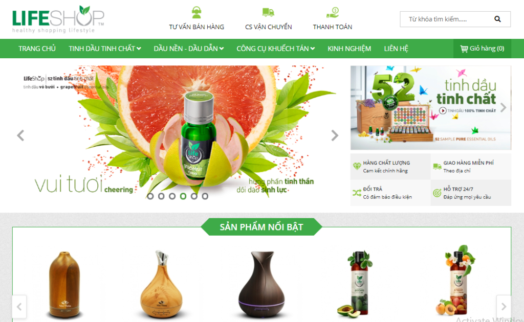 Thiết kế website bán tinh dầu thiên nhiên chuyên nghiệp, uy tín – Chuẩn SEO 2 Mau-website-ban-hang-dep