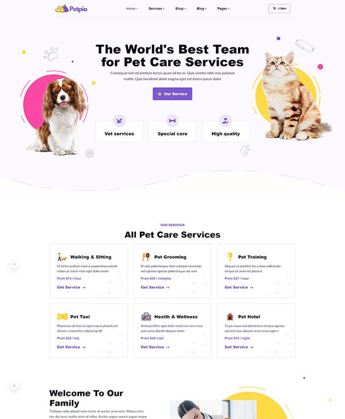 Thiết kế website chăm sóc thú cưng chuyên nghiệp – Đẹp hiện đại, chuyên nghiệp 2 Thiết kế website chăm sóc thú cưng chuyên nghiệp
