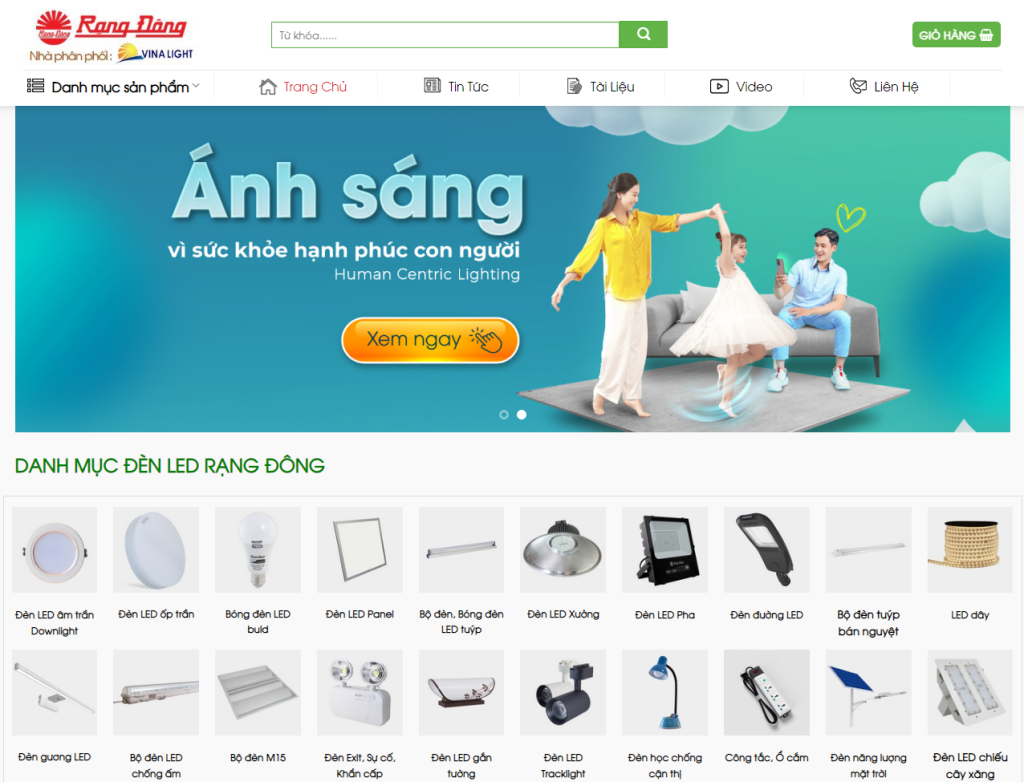 Thiết kế website bán đèn trang trí