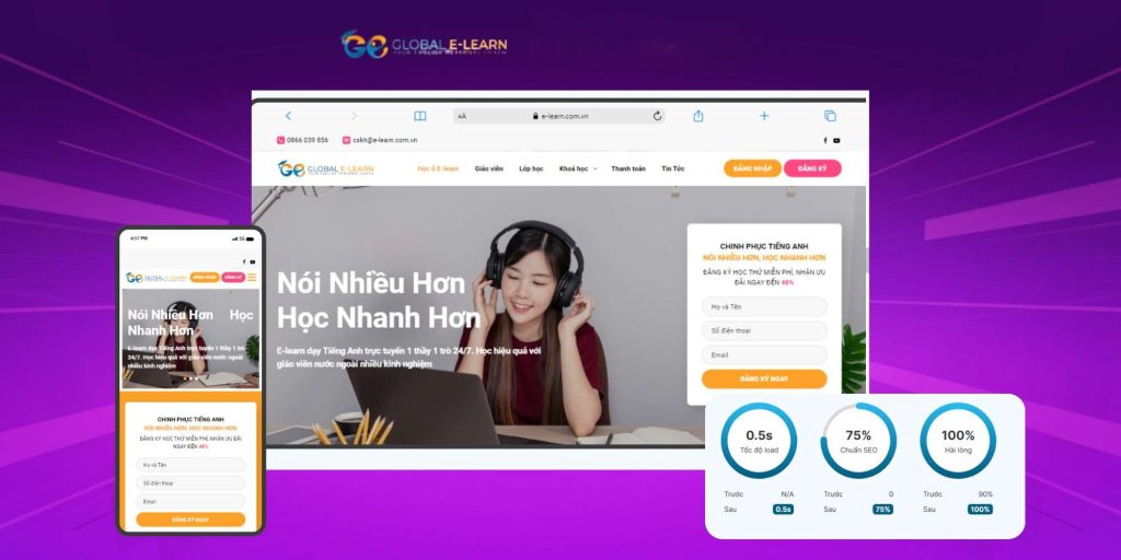 Thiết Kế Website Trung Tâm Ngoại Ngữ – Giao Diện Đẹp, Chuẩn SEO, Hiện Đại 1 Thiết kế website trung tâm ngoại ngữ