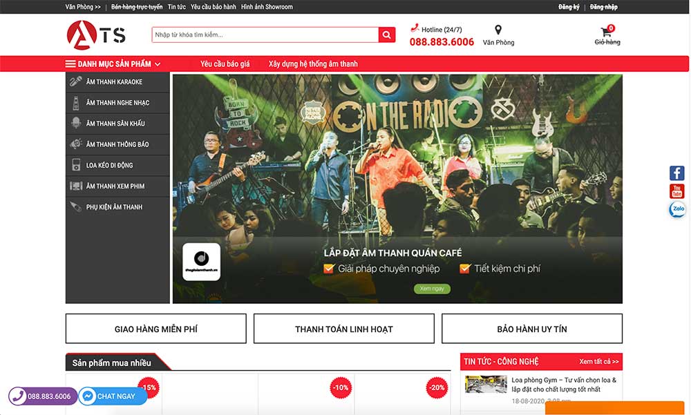 Thiết kế website thiết bị âm thanh
