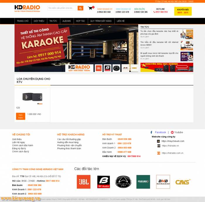 Thiết kế website thiết bị âm thanh