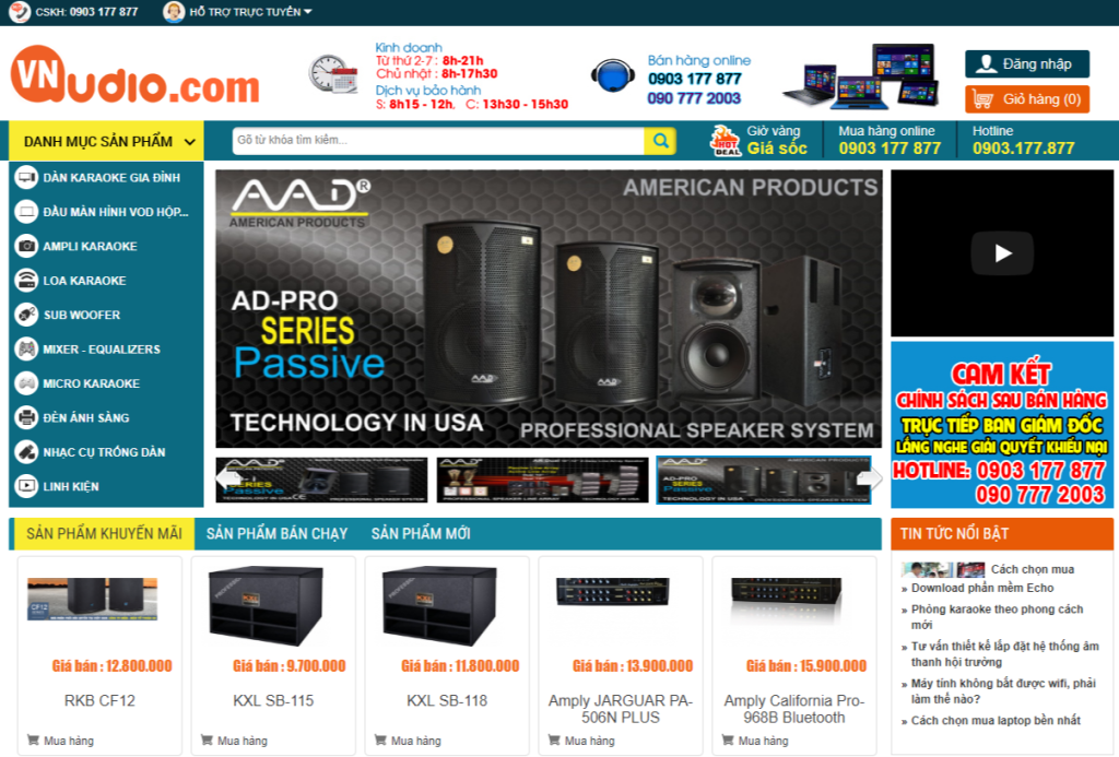 Thiết kế website thiết bị âm thanh