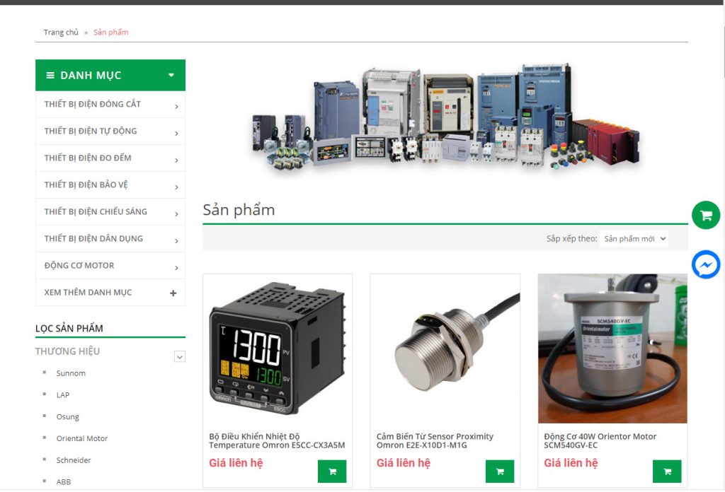 Thiết kế website thiết bị điện