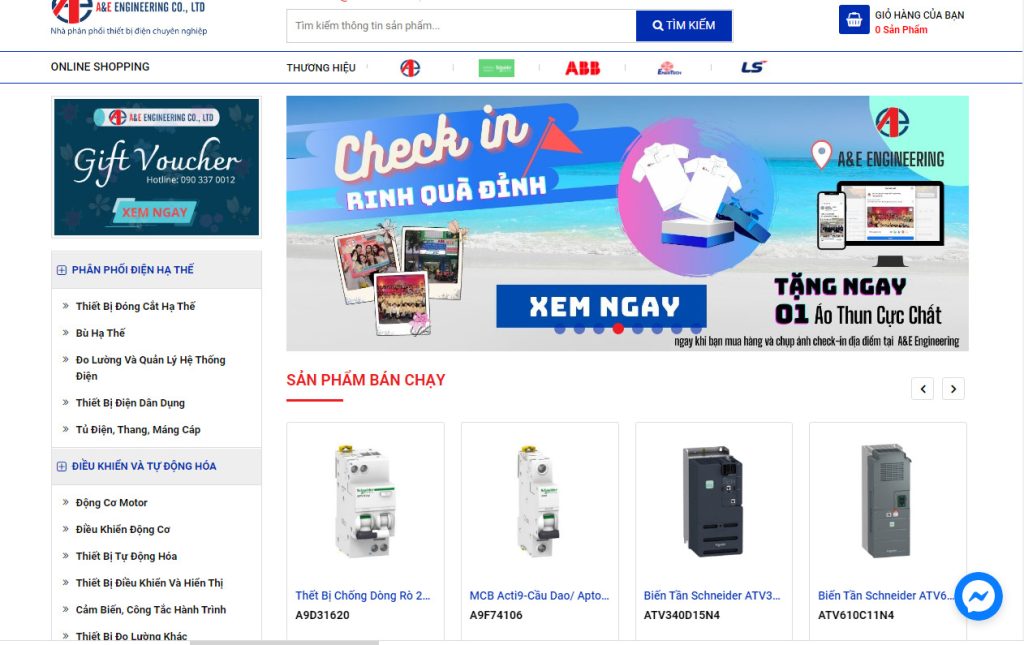 Thiết kế website thiết bị điện
