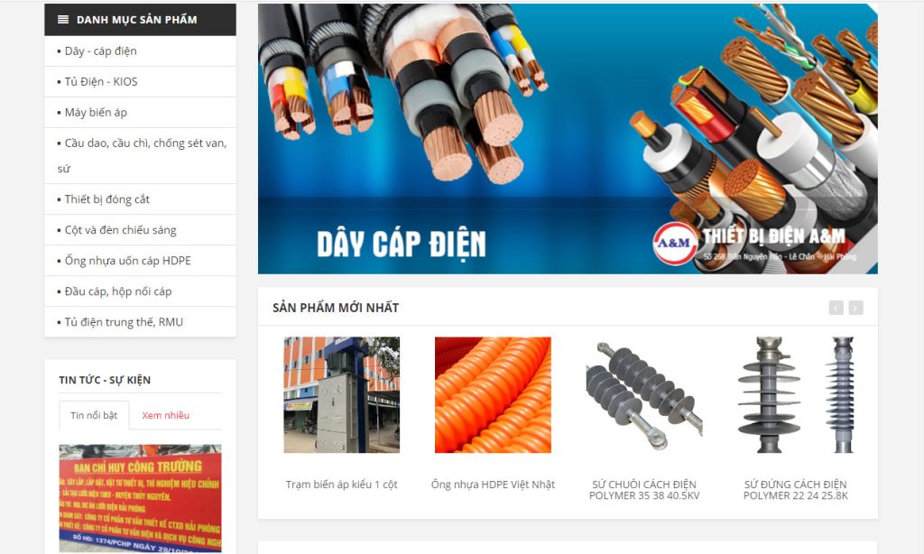 Thiết kế website thiết bị điện
