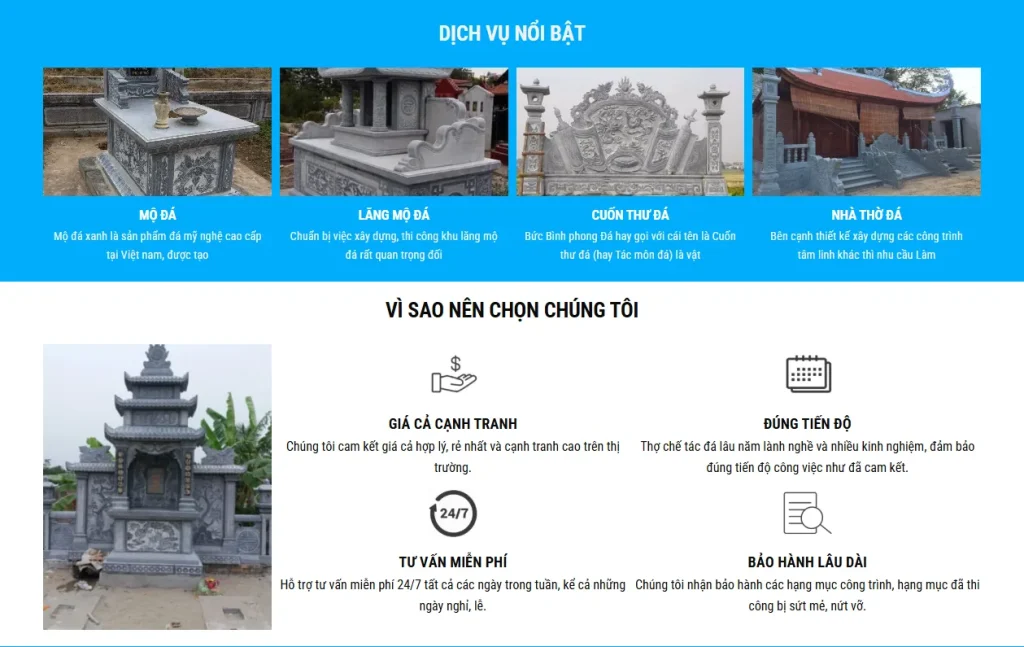 Thiết kế website đá mỹ nghệ