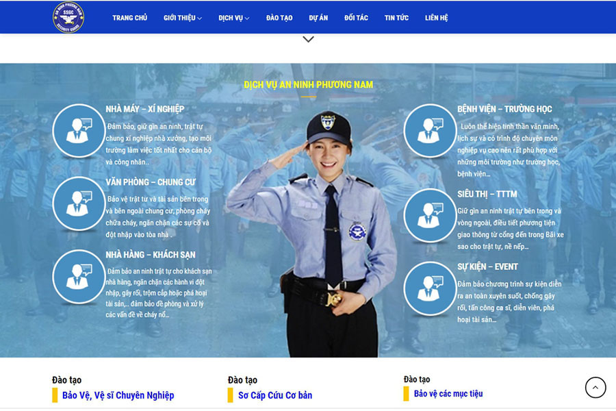 Thiết kế website công ty dịch vụ bảo vệ