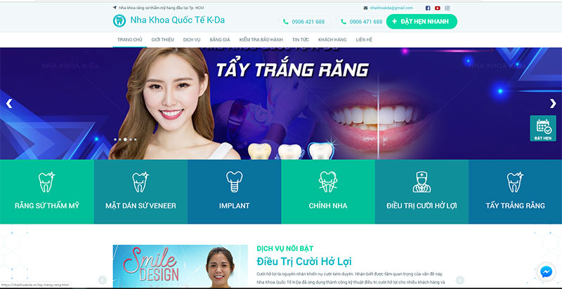 Thiết kế website nha khoa