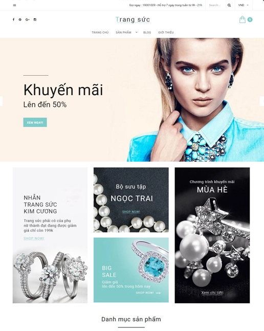 Thiết kế website bán trang sức online