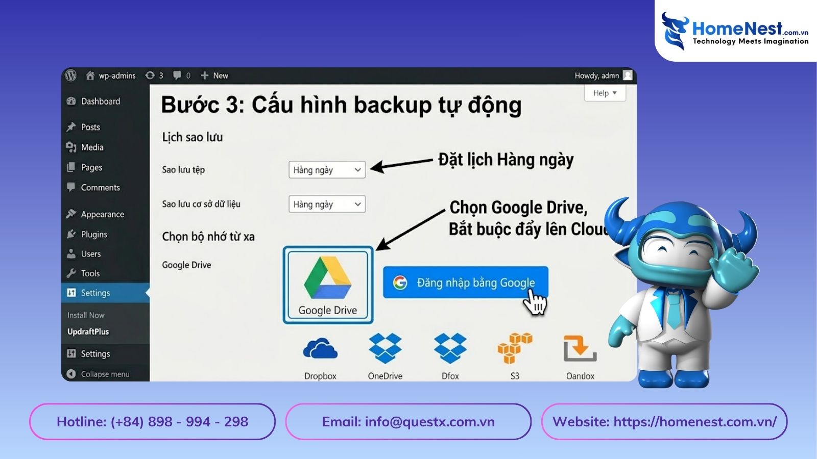 Bước 3 - cấu hình backup tự động