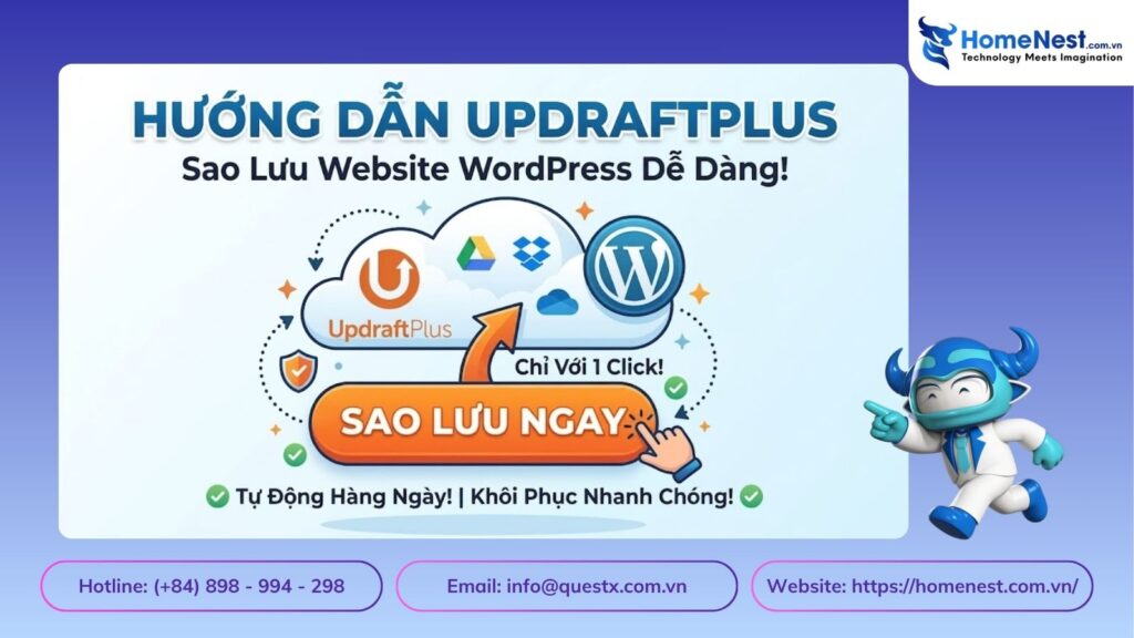 Hướng dẫn backup website WordPress bằng UpdraftPlus – Đơn giản, nhanh chóng và an toàn