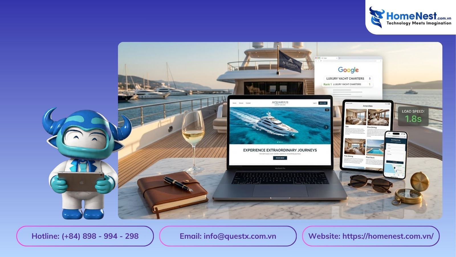 Lưu ý khi thiết kế website du thuyền cao cấp